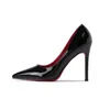 Women Red Sole Pumps 2024 Sexy Bottom Pointed Toe Black Thin High Heel Shoes 8cm 10cm 7cm Shallow Wedding Shoe 240424