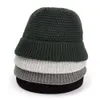 Cappelli di lana a maglia di lana di beanie/cranio per uomo Rolling bordo con bordo con cabina melone spessa melone autunno inverno solido padrone di casa calda casual hip hop beanie hat d240429