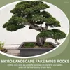 Dekorativa blommor 24 datorer Bonsai Artificial Moss Stone Fairy Gardens Rocks Foam Faux Stones