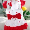 Dog Apparel Pet Puppy Black Maid Dress Summer Breathable Clothes Leashable Teddy Princess Skirt Boomerang Bowknot