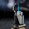 Ny lista Privat anpassad blå flamma ljusare cool ljusare zinklegering Vindtät mikrofackla tändare för rökning