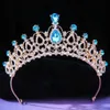 Tiaras elegante bruids roze kristalmeisjes tiara kroon voor vrouwen mode prinses koningin Rhinestone Crown Hair Accessoires sieraden
