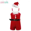 Clothing Sets Girls Bodysuits Christmas Santas Helper Dance Costume Kids Velvet Leotard Jumpsuit Biketard With Hat Party Dancwear