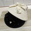 Ball Caps 202404-2509164-jx Ins Chic Summer Sequin Pearl Buckle Without Sunscreen Travel Leisure Lady Sunshade Hat Women Visors Cap