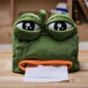 Storage Bags Cartoon Sad Pepe Frog Anime Plush Tissue Box Creative Doll Toy Funny Toys