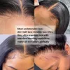 HD LACE FRONT Mänskliga hår peruker rak 13x4 13x6 Transparent frontal före plockad för kvinnor 240419