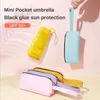 Bolsa de zíper para couro guarda -chuvas Mini guarda solar de protetor solar para mulheres solar sol e proteção UV Small Portable Pocket Umbrella