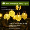 Décorations Lumières de cordes solaires extérieures 200 LED Crystal Globe Lights Solar Solar Festoon Fairy Light for Garden Christmas Ramadan Decor