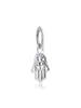 2020 Winter Fits Bracelets Real 925 Sterling Silver Protective Hamsa Hand Dangle Charm Beads for Women Jewelry DIY Making whole27036310976
