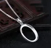 Pendard semi-mont Silver Silver 925 STORLING Silver Pendant pour 14x20 mm Cabochon Amber Agate Opal Jewelry Piètement sans collier4104718