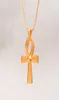 Vintage egípcio Ankh Cross Símbolo da Vida Pingente Pingente Charm Gold Cristal Ornamento Calha de Trigo Jóias