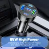 TE-P50 65W Fast Charging Car Charger 5 Charging Ports Multiple Protection Material Portable Universal Car Phone Chargers