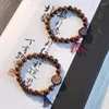 Strand Huanghua Pear Bracelet Buddha Bead Plate Male And Female Chinese Style Cultural Playful Lion Awakening Wooden