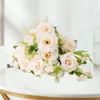 Dekorativa blommor Fake Bloom Decor Elegant Artificial Rose Branch med STEM för Home Wedding Party Faux Silk Flower Inomhus Fotunning