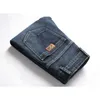 Mäns jeans vårens höstmens smarta elastiska män affärsmode rak regelbunden stretch denim byxor streetwear för Q240427