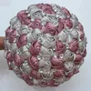 Wedding Flowers Satin Ribbon Bridal Bouquets Diamond Pearls Artificial Flower Rhinestones Sweet 15 Quinceanera W323