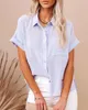 Blouses pour femmes Blouse de chemise de coton décontractée Bouton Bouton de dames Summer Cardigan Camisa Blanca Mujer Top para S-5xl