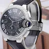 Cadrans unisexes montres de travail automatiques Carter Blue Balloon Diamond Set Mécanical Watch Mens W6920052