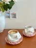 Muggar Ahunderjiaz-Cut Gul Ceramic Coffee Coasters Hushållen Dricker redskap Heminredningar Kawaii Cup