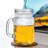 Dinnerware 2Pcs Mason Jar Straw Lids Professional Leak Proof Canning Caps Sealing With Silicone Ring