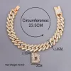Anklets MM DIY Gold Layered Initial Cuban Link Chain Eced for Women Kochlet Knöchelarmband Stainl Stahlschmuck S3ly##