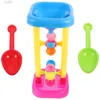 U4f9 areia brincar água diversão brinquedos de rodas d'água Conjunto de brinquedos de plástico para crianças praia Toys de areia ao ar livre Areia de areia Hourglass Water Sifting Funil Summer Beach Sand mesa de areia D240429