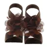 Sandalen chiffon bloem op blote voeten sandalen geschikt voor baby's meisjes pasgeborenen foto's rekwisieten kinderen mode -accessoiressl240429