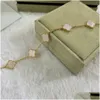 Braccialetti fascino bracciale designer per donne a quattro foglie trifoglio alla moda alla moda elegante di perline per perle gioielli regalo all'ingrosso dropkl otdkl