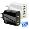 Standard PD 65 W Schnelles Handy-Ladegerät 4A Typ-C PD+3 USB Multi-Port-Reise-Ladekopf