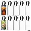 Hooks Rails 5/10 SETS SUBLIMATION BLANK LAGE TAGS AVEC STRAP DOUBLE SIFFICATION Nom de transfert de chaleur Card ID Carte DIY Identifier Drop Deved DH0A6