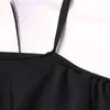Damenbadebekleidung plus Größe Badebekleidung Frauen schwarzer Tankini Tummy Control Badebekleidung Tank Top Retro Solid Badeanzug mit Shorts zweiteiligen Badeanzug D240429