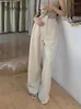 Pantalon féminin beiyingni mode élégant décontracté vintage classique de bureau dames à rayures à rayures larges de la jambe