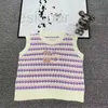 Camisoles Tanks Designer Luxury 24 Spring/Summer Academy Style Intercolor Stripe Sleeveless Sticke Tank Top for Women 3MF5