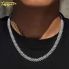 Fashionabla Sier smycken Hip Hop Moissanite Diamond Cuban Link Chain Spike Design Punk Necklace Armband för män