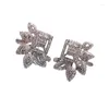Stud -oorbellen Springlady Real 925 Sterling Silver White Gemstone Fine Jewelry Fashion Flower Ear For Women