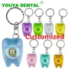 100pcs brelok dentystyczny zębów z klapą zębów łańcuch klawiszowy międzyzębowy szczotka do czyszczenia zębów 15 m Drut Dostosowany 240422