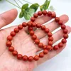 Strand Natural Red Jasper Bracciale Women Yoga Rosario Meditazione Preghiera Reiki Fashion Charm Crystal Stone Giochi di gioielli a impulsi in perline