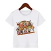 T-shirts Nieuwe aankomst 2024 T-shirt Fun anime One Piece Childrens Clothing Cartoon Print Student Boys/Girls Summer Cotton Cuasal Topl2404