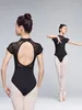 Scene Wear Dance Costume For Adult Women Short Sleeved Spets Slimming Jumpsuit Aerial Yoga Backless Ballet Body Suit