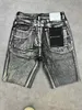 Designer Herren Jeans lila Jeans Jeans Jeans Hosen Kurzhip Hop Hole Shorts Casual Knie Lenght Jean Kleidung 29-40 Größe Hochwertiger Denim