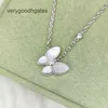 Van Cl ap classic Fanjia Butterfly Necklace 925 Silver Plated 18k Gold Light Luxury Style Fashion Elegant Full Diamond Pendant White Beimu 3T52