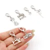 12PCsset Ancient Silver Knitted Sewing Tool Pendant Knitting Stitch Markers Crochet Lock Row Counter Needlework DIY 240428