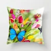 Yastık kelebek kapak koltuk sandalye hayvan çiçek ev dekor boyalı