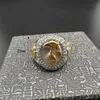 Bandringen roestvrijstalen titanium hiphop adelaar luxe zirkoon vergulde ring voor mannen paren vriendjes geschenken modieuze sieraden J240429