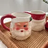Кружки изысканный цветочный рождественский украшение PO Props Санта -Клаус Керамическая чашка