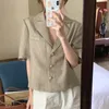 Женская винтажная коротка для пиджака Женская односпальная костюма Thin Overwear Top осень 240417