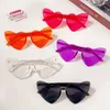 Women Fashion Rimless Colors Cute Heteromorphic Heart Shape Sunglasses UV400 Vintage Tinted Party Girls Female Sun Glasses 240429