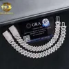 Zuanfa Fine bijoux hip hop glacé Collier de liaison cubaine 13 mm 2 rangées d'épaisseur solide 925 Vvs Silver VVS Moisanite Cuban Chaindesign Bijoux