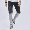 Herren Jeans Street Männer Stufe Löcher Schlanke Stretchbleistifthosen Mode männliche Distressed joggen lässige Denimhose