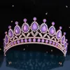 Tiaras роскошная элегантная сине -зеленый розовый пурпурный белый опал хрустальная тиара для женщин свадьба девочки Новая вечеринка корона аксессуары для волос